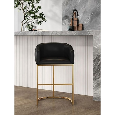 Manhattan Comfort Louvre Counter Stool in Black CS009-BK